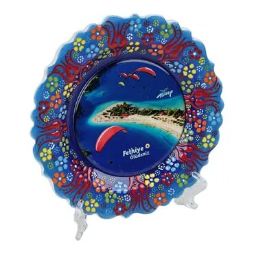 Toptan Fethiye Temalı Myros 18 Cm Resi̇m Tabak  - 5