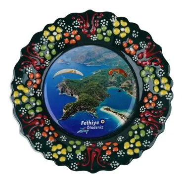 Wholesale Fethiye Themed Myros 25 cm Decorative Plate - 2