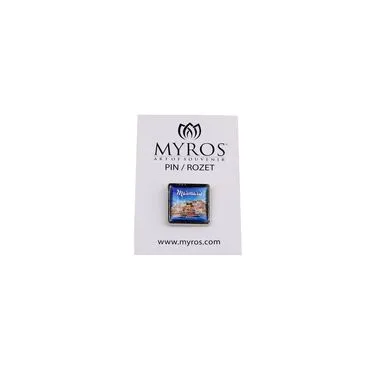 Wholesale Marmaris Themed Myros Square Badge 18x18 mm - 3