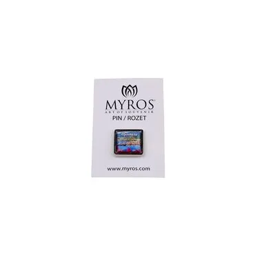 Wholesale Marmaris Themed Myros Square Badge 18x18 mm - 4