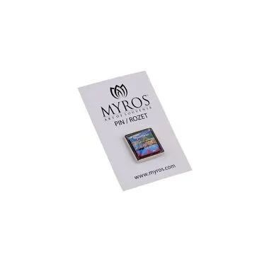 Wholesale Marmaris Themed Myros Square Badge 18x18 mm - 9