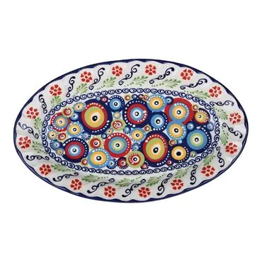 Wholesale Nazar Themed Oval Boat Plate 30x18x4 cm - 2