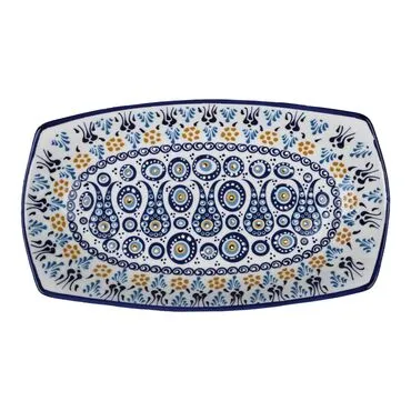 Wholesale Nazar Themed Special Deep Ceramic Boat Plate 29x18x4 cm - 5