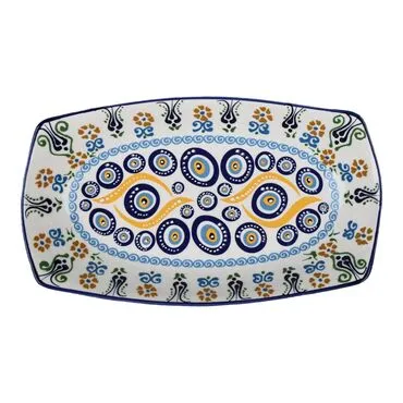 Wholesale Nazar Themed Special Deep Ceramic Boat Plate 29x18x4 cm - 6