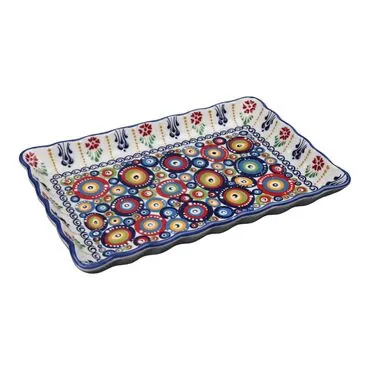 Wholesale Custom Embossed Evil Eye Rectangle Serving Plate 275 X 175 X 35 mm - 5