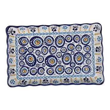 Wholesale Custom Embossed Evil Eye Rectangle Serving Plate 275 X 175 X 35 mm - 3