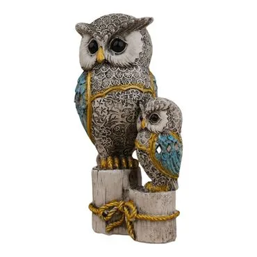 Wholesale Polyester Log Themed Owl Pair 18 cm - 7