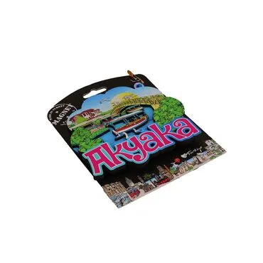 Wholesale Akyaka Themed Myros Carded UV Wooden Refrigerator Magnet - 5
