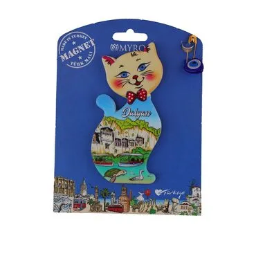 Wholesale Dalyan Themed Myros Packaged UV Printed Wooden Refrigerator Magnet - 5