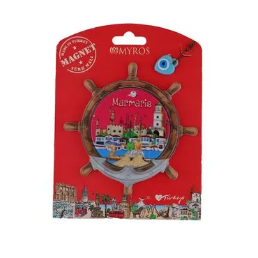 Toptan Marmaris Temalı Myros Kartonetli̇ Uv Ahşap Magnet - 29