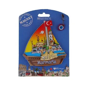 Toptan Marmaris Temalı Myros Kartonetli̇ Uv Ahşap Magnet - 8