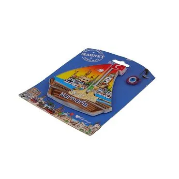 Toptan Marmaris Temalı Myros Kartonetli̇ Uv Ahşap Magnet - 23