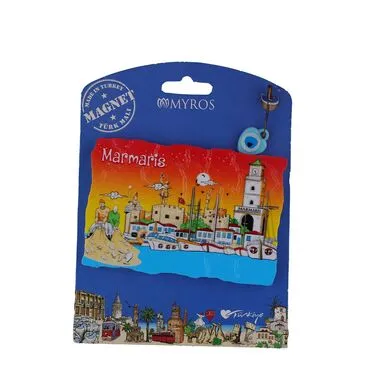 Toptan Marmaris Temalı Myros Kartonetli̇ Uv Ahşap Magnet - 6
