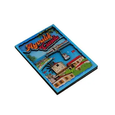 Wholesale Ayvalık Themed 3D Picture Wooden Refrigerator Magnet - 3