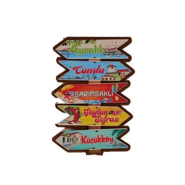 Wholesale Ayvalık Themed 3D Picture Wooden Refrigerator Magnet - 11