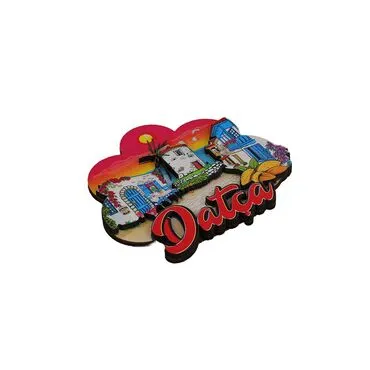 Wholesale Datça Themed 3D Picture Wooden Refrigerator Magnet - 21