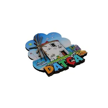 Wholesale Datça Themed 3D Picture Wooden Refrigerator Magnet - 19