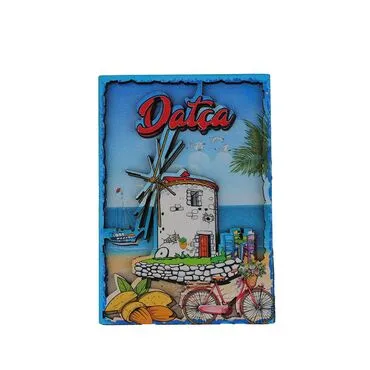 Wholesale Datça Themed 3D Picture Wooden Refrigerator Magnet - 6