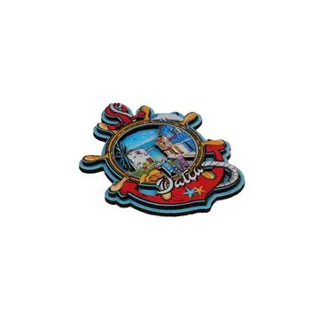 Wholesale Datça Themed 3D Picture Wooden Refrigerator Magnet - 12
