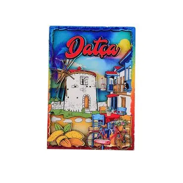 Wholesale Datça Themed 3D Picture Wooden Refrigerator Magnet - 11