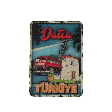 Wholesale Datça Themed 3D Picture Wooden Refrigerator Magnet - 10