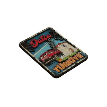 Wholesale Datça Themed 3D Picture Wooden Refrigerator Magnet - 15