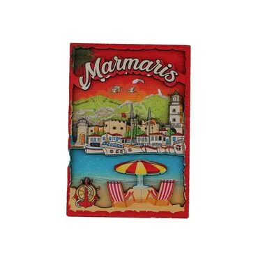 Marmaris Themed Wooden Customised 2D Souvenir Fridge Magnet - 6