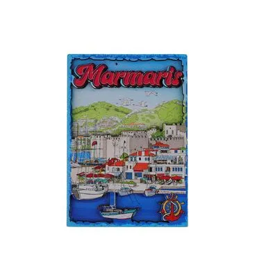 Marmaris Themed Wooden Customised 2D Souvenir Fridge Magnet - 8