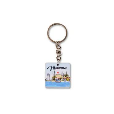 Wholesale Marmaris Themed Myros UV Round Keychain 40.57*40.57 mm - 4