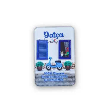Datca Themed Customised UV Printed Plastic Base Rectangle Fridge Magnet 80x50 mm - 7