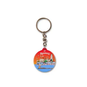 Wholesale Marmaris Themed Myros UV Square Keychain 42.3 mm - 2