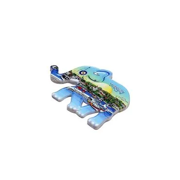 Wholesale Turunç Themed Myros UV Elephant Shaped Refrigerator Magnet 86*62 mm - 6