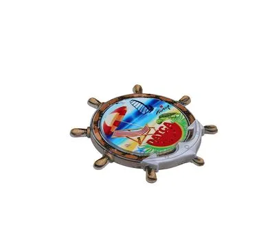 Wholesale Datça Themed Myros UV Rudder Shaped Refrigerator Magnet 82*82 mm - 7