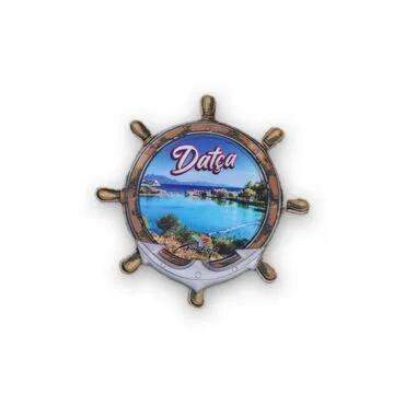 Wholesale Datça Themed Myros UV Rudder Shaped Refrigerator Magnet 82*82 mm - 3