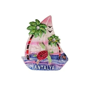 Wholesale Antalya Themed Stone and Mother of Pearl Polyester Refrigerator Magnet - 3