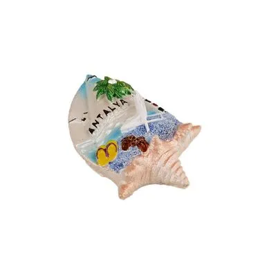 Wholesale Antalya Themed Stone and Mother of Pearl Polyester Refrigerator Magnet - 77