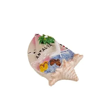 Wholesale Antalya Themed Stone and Mother of Pearl Polyester Refrigerator Magnet - 78