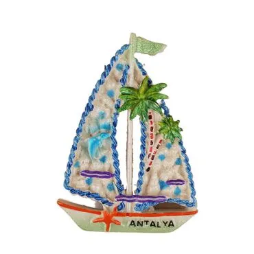 Wholesale Antalya Themed Stone and Mother of Pearl Polyester Refrigerator Magnet - 11