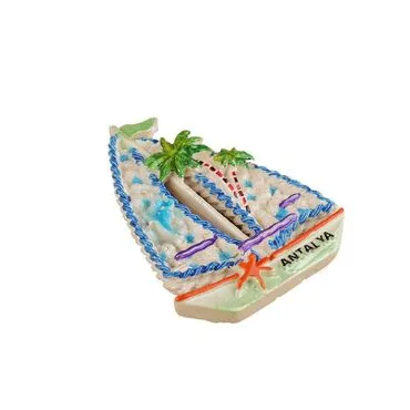 Wholesale Antalya Themed Stone and Mother of Pearl Polyester Refrigerator Magnet - 79