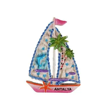 Wholesale Antalya Themed Stone and Mother of Pearl Polyester Refrigerator Magnet - 13