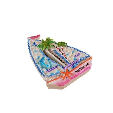 Wholesale Antalya Themed Stone and Mother of Pearl Polyester Refrigerator Magnet - 80