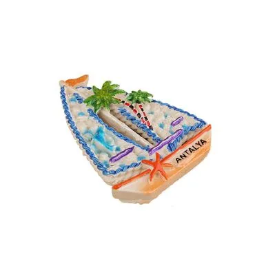 Wholesale Antalya Themed Stone and Mother of Pearl Polyester Refrigerator Magnet - 81