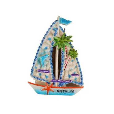 Wholesale Antalya Themed Stone and Mother of Pearl Polyester Refrigerator Magnet - 16