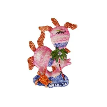 Wholesale Antalya Themed Stone and Mother of Pearl Polyester Refrigerator Magnet - 18