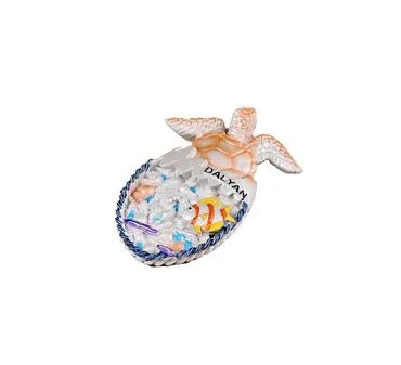 Wholesale Dalyan Themed Stone and Mother of Pearl Polyester Refrigerator Magnet - 12
