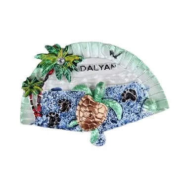 Wholesale Dalyan Themed Stone and Mother of Pearl Polyester Refrigerator Magnet - 11