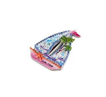 Wholesale Dalyan Themed Stone and Mother of Pearl Polyester Refrigerator Magnet - 14