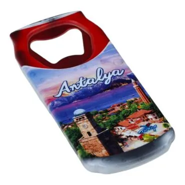 Antalya Themed Customised UV Printed Coca Cola Bottle Shape Plastic Base Bottle Opener 43x80 mm - 11