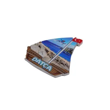 Wholesale Datça Themed Myros UV Sailboat Shaped Refrigerator Magnet 77*80 mm - 7