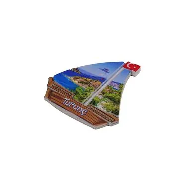 Wholesale Turunç Themed Myros UV Sailboat Shaped Refrigerator Magnet 77*80 mm - 02 - 4